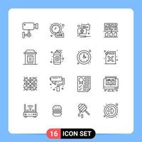 16 Thematic Vector Outlines and Editable Symbols of graves management live update data placeholder Editable Vector Design Elements