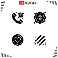 4 User Interface Solid Glyph Pack of modern Signs and Symbols of bag cd sale flower drum Editable Vector Design Elements