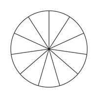 Pie chart, diagram, eleven sections or steps. Circle icon for infographic, presentation, web design, user interface. Simple business chart. vector