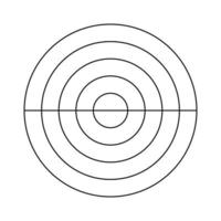 Polar grid of 2 segments and 4 concentric circles. Circle diagram of lifestyle balance. vector