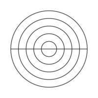 cuadrícula polar de 2 segmentos y 4 círculos concéntricos. diagrama circular del equilibrio del estilo de vida. vector