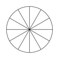 Circle pie chart. Progress sectors. Twelve sections or steps. Diagram wheel. Flat process cycle. vector
