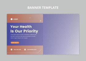 Medical health care web banner template. vector