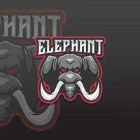 Elephant Esport Mascot Logo Vector