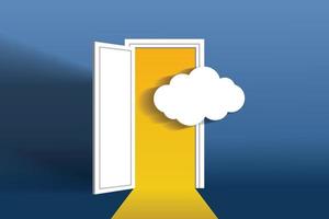 Gate and Cloud Background design vector