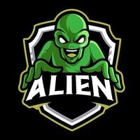 Alien esport mascot logo design vector