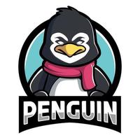 Vector de diseño de logotipo de mascota pingüino con estilo de concepto de ilustración moderno para insignia, aislar sobre fondo blanco