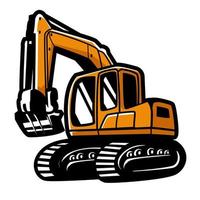 vector de máquina excavadora, demolición y limpieza de terrenos