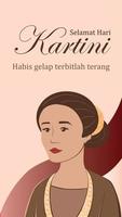 Selamat hari Kartini. Translation Happy Kartini day. vector
