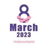 International womens day concept poster. Embrace equity woman illustration background. vector