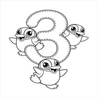 Number coloring page 1,2,3,4,5,6,7,8,9,10 vector