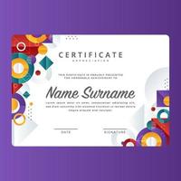 Gradient Geometric Shapes Certificate Template vector