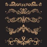 collection of elegant vintage borders vector