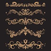 collection of elegant vintage borders vector