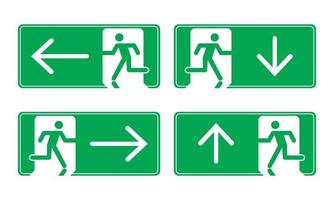 señal de emergencia de salida verde. ilustración vectorial