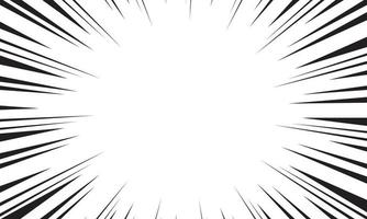 Comic book black and white radial lines background vector