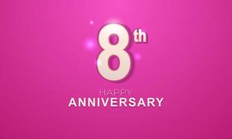 8th Anniversary greeting gradient elegant background vector