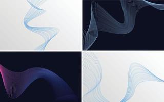 Use these abstract waving line vector backgrounds in your next project