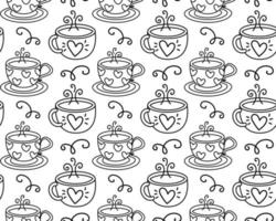 Seamless pattern cute objects and elements for Valentine's Day. vector