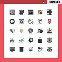 25 Universal Filled line Flat Color Signs Symbols of money currency smart phone coin website Editable Vector Design Elements
