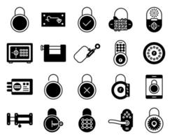 iconos de candados, adecuados para una amplia gama de proyectos creativos digitales. vector