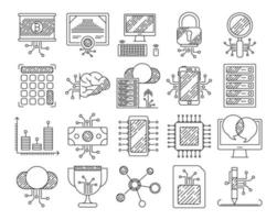 iconos de servicios digitales, adecuados para una amplia gama de proyectos creativos digitales. vector