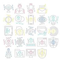 cyber security and network protection icons, suitable for a wide range of digital creative projects. vector