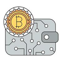 Bitcoin wallet icons, suitable for a wide range of digital creative projects. vector