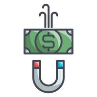 money magnet icon, suitable for a wide range of digital creative projects. vector