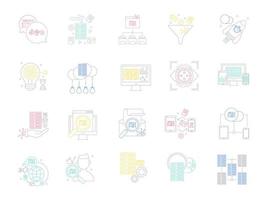 iconos de big data, adecuados para una amplia gama de proyectos creativos digitales. vector