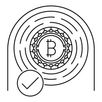 icono marcado con bitcoin, adecuado para una amplia gama de proyectos creativos digitales. vector