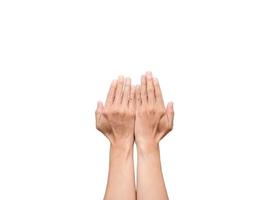 Back side of man hands isolated photo