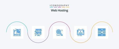 Web Hosting Blue 5 Icon Pack Including server. backup. database. storage. hosting vector