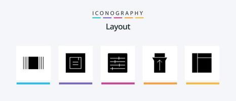 Layout Glyph 5 Icon Pack Including . options. grid. Creative Icons Design vector