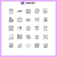 Pictogram Set of 25 Simple Lines of div app development system promotion media Editable Vector Design Elements