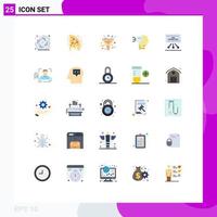 Universal Icon Symbols Group of 25 Modern Flat Colors of seo security business protection product Editable Vector Design Elements