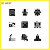 Stock Vector Icon Pack of 9 Line Signs and Symbols for success employee way achievement formation Editable Vector Design Elements