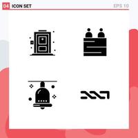 Universal Icon Symbols Group of 4 Modern Solid Glyphs of home christmas business teamwork thanksgiving Editable Vector Design Elements