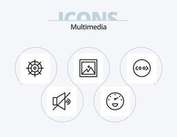 paquete de iconos de línea multimedia 5 diseño de iconos. . html . banda vector