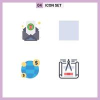 Pack of 4 Modern Flat Icons Signs and Symbols for Web Print Media such as bug engineering design letter investment 5 Editable Vector Design Elements