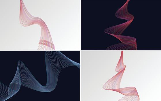 Collection of geometric minimal lines pattern set vector