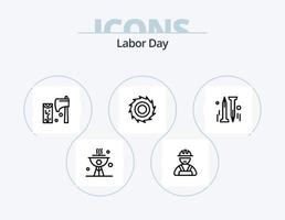 Labor Day Line Icon Pack 5 Icon Design. . architecture. saw. crain. fix vector