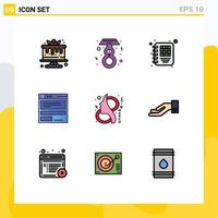 Set of 9 Modern UI Icons Symbols Signs for symbol eight diary ay computing Editable Vector Design Elements