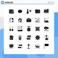 25 iconos creativos signos y símbolos modernos de la plataforma de temperatura del sitio web de cupones que financian elementos de diseño vectorial editables vector