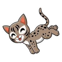 dibujos animados lindo gato ocicat saltando vector