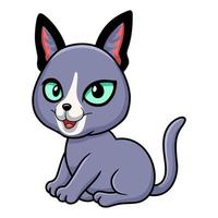 Cute russian blue cat cartoon vector