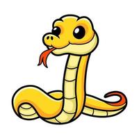 Cute yellow insularis snake cartoon vector