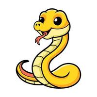 Cute yellow insularis snake cartoon vector