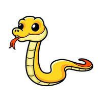 Cute yellow insularis snake cartoon vector