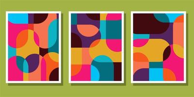 Abstract Bauhaus geometric pattern background vector circle